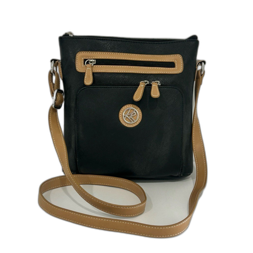 Karen Rogers Crossbody Handbag Women's Color Black / Varchetto 10" x 10" Size